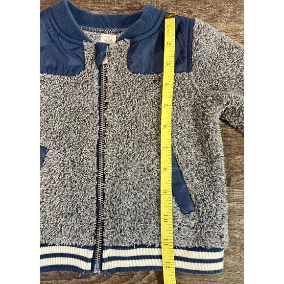 Tucker + Tate Kids' Faux Fur Bomber Jacket Size 12M Coat Blue Gray - Picture 3 of 6